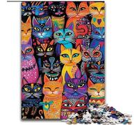 Puzzle Art Cat pour Adultes, 1000 pièces, Difficile à réaliser, mais Amusant et Humoristique, Cadeau d'anniversaire, décoration Murale 26x38cm
