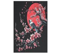 Puzzle Art Cerisier Japonais Puzzles pour AdultesPuzzles en Bois De 1000 Pièces Adultes Cadeaux Jeu Stimulant 78×53cm