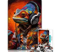 Puzzle Art Chameleon 1000 pièces, Difficile à compléter mais Amusant et Humoristique avec Affiche et fiche de Questions-réponses Assorties 50x75cm