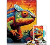 Puzzle Art Chameleon 1000 pièces pour Adolescents, Cadeaux pour Aider Le Cerveau à exercer des Jouets addictifs pour cultiver la Patience Superbe Cadeau (38x26cm)
