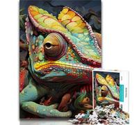 Puzzle Art Chameleon 1000 pièces pour Adolescents, Jouets éducatifs et Anti-Stress, idéal pour la décoration de Bureau (75x50cm)