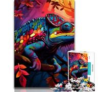 Puzzle Art Chameleon 1000 pièces pour Adultes et Adolescents, Aide Le Cerveau à exercer des Jouets addictifs pour cultiver la Patience, Convient aux Couples 50x75cm
