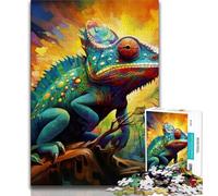 Puzzle Art Chameleon 1000 pièces pour Adultes et Adolescents, Jouet éducatif et décompressant, Cadeau du Père Noël Secret (50x75cm)