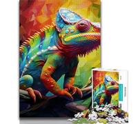 Puzzle Art Chameleon 1000 pièces pour Adultes et Adolescents, pour Tuer Le Temps en Vacances avec des pièces de Formes aléatoires entièrement emboîtables 38x26cm