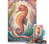 Puzzle Art Déco Hippocampe 1000 pièces pour Adultes Renforce la mémoire Moments de détente Bords Nets Cadeau raffiné (38x26cm)