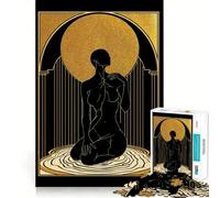Puzzle Art Déco Le Poids de l'or 1000 pièces pour Adultes, Motif Figurine dorée Décoration Murale élégante et précise 38x26cm