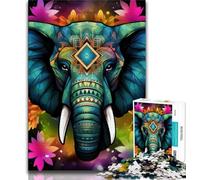 Puzzle Art Elephant 1000 pièces pour Adolescents, Cadeaux pour Aider Le Cerveau à exercer des Jouets addictifs pour cultiver la Patience Superbe Cadeau (50x75cm)