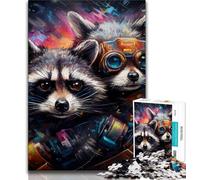Puzzle Art Fantasy Raton Laveur 1000 pièces pour Adolescents, Jeu éducatif, Jouet, décoration d'intérieur Unique et Cadeaux (50x75cm)
