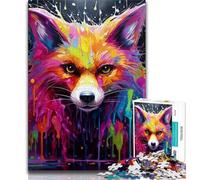 Puzzle Art Fox 1000 pièces pour Adolescents, Jeux éducatifs, décoration d'intérieur, à Offrir en Cadeau à Toute la Famille (50x75cm)