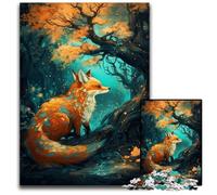 Puzzle Art Fox Under The Tree 1000 pièces pour Adultes, Puzzle Impossible pour Adultes, Jeu Familial interactif, décoration d'intérieur à Faire soi-même, Cadeau Casse-tête 50x75cm/19,68x29,52 Pouces