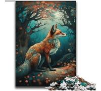 Puzzle Art Fox Under The Tree pour Adolescents, Jeu Stimulant et Jeu Familial, Cadeau d'anniversaire, décoration Murale (70x100cm)