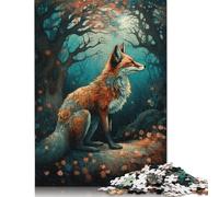 Puzzle Art Fox Under The Tree pour Adultes, 500 pièces, Difficile, Impossible, à partir de 18 Ans, 500 pièces (52 x 38 cm)
