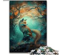 Puzzle Art Fox Under The Tree pour Adultes et Adolescents, 1000 pièces, à partir de 14 Ans, décoration d'intérieur, Jeux de Famille, Cadeaux de Noël et d'anniversaire (26x38cm)