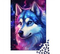 Puzzle Art Galaxy Husky, Puzzle rectangulaire en Papier à emboîtement précis pour Enfants et Adultes, Cadeau Unique, 1000 pièces (75 x 50 cm)