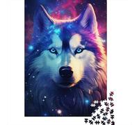 Puzzle Art Galaxy Husky, Puzzle rectangulaire en Papier pour Adultes et Adolescents, Cadeaux de Noël, 1 000 pièces (75 x 50 cm)