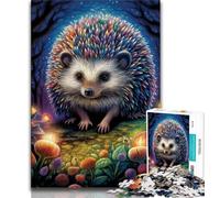 Puzzle Art Hedgehog 1000 pièces pour Adultes et Adolescents, Jouet éducatif et décompressant, Cadeau du Père Noël Secret (38x26cm)