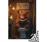 Puzzle Art Highland Cow, Jeux éducatifs, activités familiales, Puzzle en Carton de qualité supérieure pour Femmes et Hommes, Cadeau de Noël, 1000 pièces (75 x 50 cm)