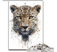 Puzzle Art Léopard 1000 pièces pour Adolescents, Cadeau d'anniversaire pour Tuer Le Temps, décoration Murale pour Les 14 Ans et Plus (26x38cm)
