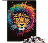 Puzzle Art Leopard 1000 pièces pour Adultes et Adolescents, Jeu Stimulant et éducatif en Famille pour Anniversaire et Noël (26x38cm)