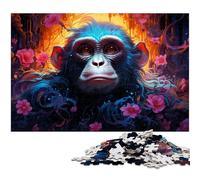 Puzzle Art Monkey 1000 pièces pour Adultes, Casse-tête Stimulant, Jeu pour Adultes, activité Interactive familiale 26x38cm / 10,23x14,96 Pouces