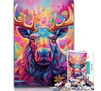 Puzzle Art Moose 1000 pièces pour Adultes et Adolescents, Difficile à réaliser mais Amusant et Humoristique, décoration d'intérieur et Cadeaux Uniques 50x75cm