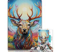 Puzzle Art Moose pour Adultes, 1 000 pièces, Jeu de réflexion, décoration Murale, Cadeaux Uniques pour Anniversaire et Noël, 50x75cm