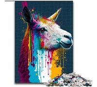 Puzzle Art Neon Alpaga 1000 pièces pour Adultes et Adolescents, Jeu Stimulant et interactif en Famille (50x75cm)