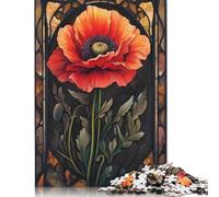 Puzzle Art Nouveau Coquelicot en Papier pour Adultes, 1000 pièces, Jeu éducatif, pour Noël ou Un Anniversaire, 38 x 26 cm / 1000 pièces