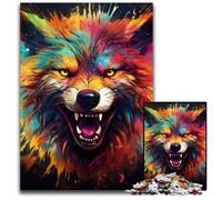 Puzzle Art Wolf 1000 pièces, Puzzle Impossible pour Adultes, idéal pour Les Adolescents et Les collectionneurs, Cadeau de Voyage, activité familiale 50x75cm / 19,68x29,52 Pouces