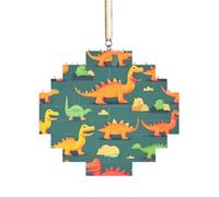 Puzzle artisanal en brique - Bloc de construction - Décoration 3D - Cadeau attentionné - De nombreux petits dinosaures imprimés