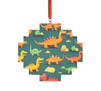 Puzzle artisanal en brique - Bloc de construction - Décoration 3D - Cadeau attentionné - De nombreux petits dinosaures imprimés