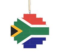 Puzzle artisanal en brique - Bloc de construction - Décoration 3D - Cadeau attentionné - Drapeau d'Afrique du Sud