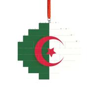 Puzzle artisanal en brique - Bloc de construction - Décoration 3D - Cadeau attentionné - Drapeau de l'Algérie