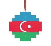 Puzzle artisanal en brique - Bloc de construction - Décoration 3D - Cadeau attentionné - Drapeau de l'Azerbaïdjan - Impression du drapeau de l'Azerbaïdjan