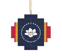 Puzzle artisanal en brique - Bloc de construction - Décoration 3D - Cadeau attentionné - Drapeau de l'État du Mississippi