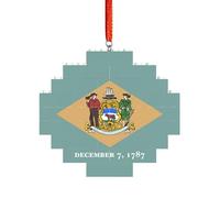 Puzzle artisanal en brique - Bloc de construction - Décoration 3D - Cadeau attentionné - Drapeau du Delaware