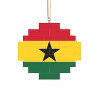 Puzzle artisanal en brique - Bloc de construction - Décoration 3D - Cadeau attentionné - Drapeau du Ghana