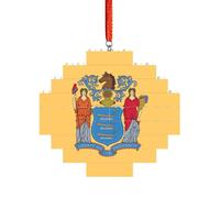 Puzzle artisanal en brique - Bloc de construction - Décoration 3D - Cadeau attentionné - Drapeau du New Jersey