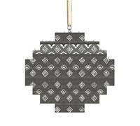 Puzzle artisanal en brique - Bloc de construction - Décoration 3D - Cadeau attentionné - Gris - Imprimé tribal