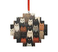 Puzzle artisanal en brique - Bloc de construction - Décoration 3D - Cadeau attentionné - Imprimé chat