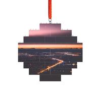 Puzzle artisanal en brique - Bloc de construction - Décoration 3D - Cadeau attentionné - Imprimé ciel nocturne