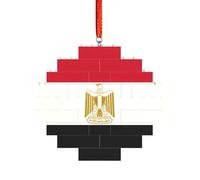 Puzzle artisanal en brique - Bloc de construction - Décoration 3D - Cadeau attentionné - Imprimé drapeau égyptien