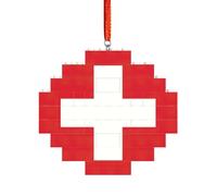 Puzzle artisanal en brique - Bloc de construction - Décoration 3D - Cadeau attentionné - Imprimé drapeau suisse