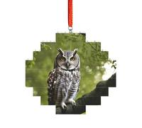 Puzzle artisanal en brique - Bloc de construction - Décoration 3D - Cadeau attentionné - Motif chouette et branches d'arbre