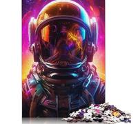 Puzzle artistique 1000 pièces avec astronautes pour adultes, cadeau d'Halloween, puzzles pour adultes, décorations et cadeaux uniques pour la maison, 1000 pièces (38 x 26 cm)