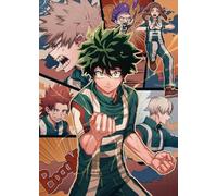 Puzzle Artistique 1000 pièces - Puzzle irrégulier - Affiches d'anime Japonais My Hero Academia - Jeux de mémoire pour Adultes - Jouets Anti-Stress pour Toute la Famille - 26x38cm