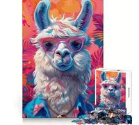 Puzzle Artistique Alpaga Lama pour Adolescents 1000 pièces Stimulant cérébral, Passe-Temps apaisant, Cadeau attentionné et Solide (38x52cm)