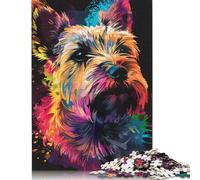 Puzzle Artistique Amusant en Carton de qualité supérieure représentant Un Chien Cairn Terrier, idéal comme Cadeau de Noël pour garçon ou Fille, 1 000 pièces (75 x 50 cm)