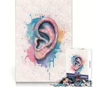 Puzzle Artistique Aquarelle représentant l'anatomie de l'oreille, 1000 pièces, pour Adultes, défi Mental, activité sereine, Assemblage sans Couture, Cadeau de Noël (50x75cm)