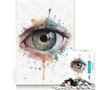 Puzzle Artistique Aquarelle sur l'anatomie de l'œil,1000 pièces,Jeu de Concentration mentale,découpe de précision,Bords Lisses,Jeu de Construction de Liens significatifs (38x26cm)